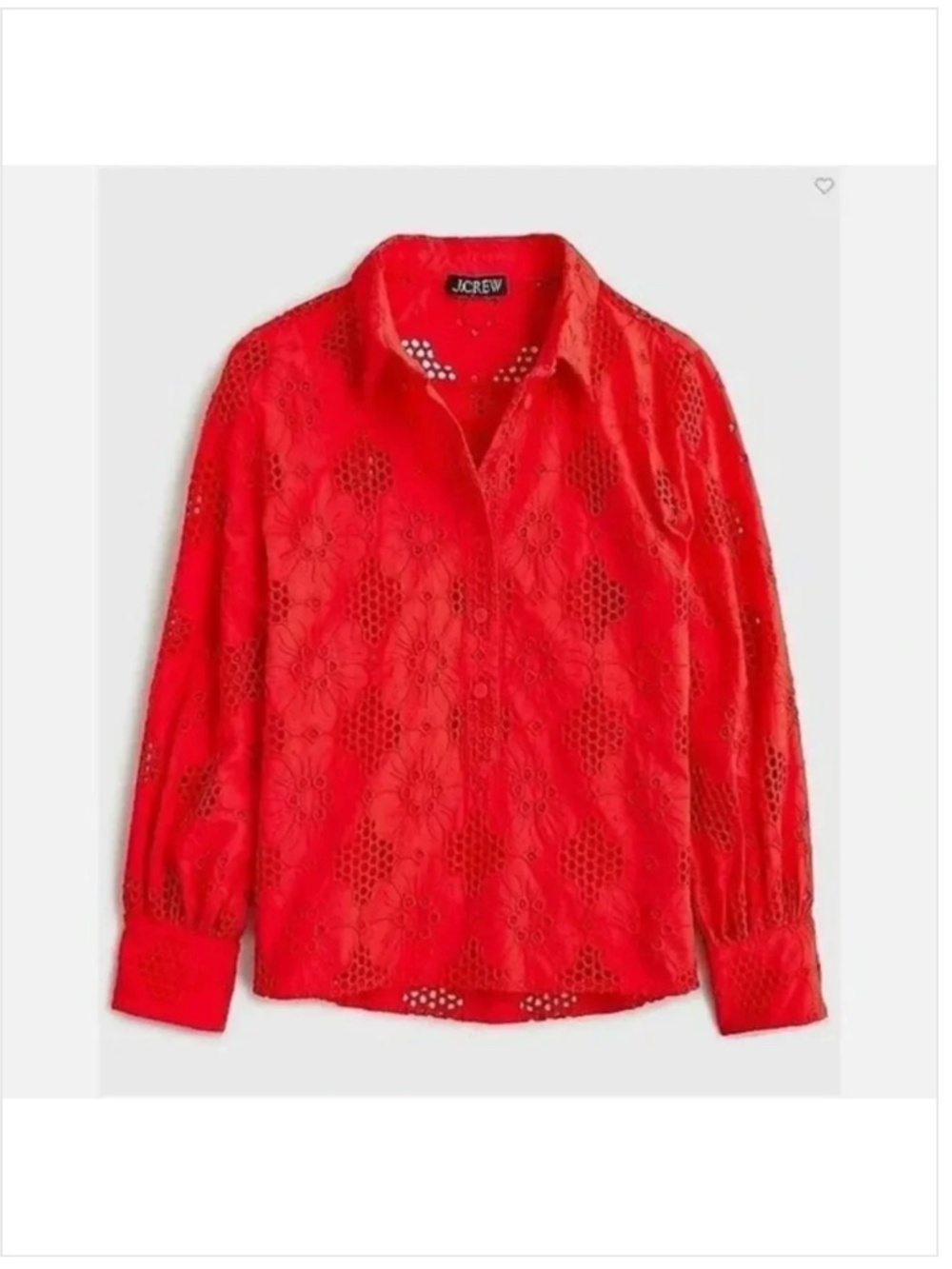 J. Crew Long Sleeve Popover Eyelet Shirt Top XXL New - Picture 3 of 9
